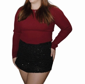All Day Comfort Fit Golf Apparel Brooklyn Sequin Mini Skort In Black Sequin