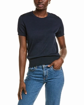 Layered Fashion Recycled Material Composition Brooks Brothers Scalloped Sweater