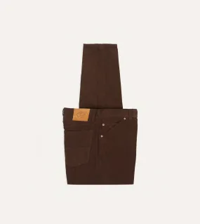 Brown Japanese Selvedge Needlecord Five-Pocket Trousers Modern Utility Fit Control