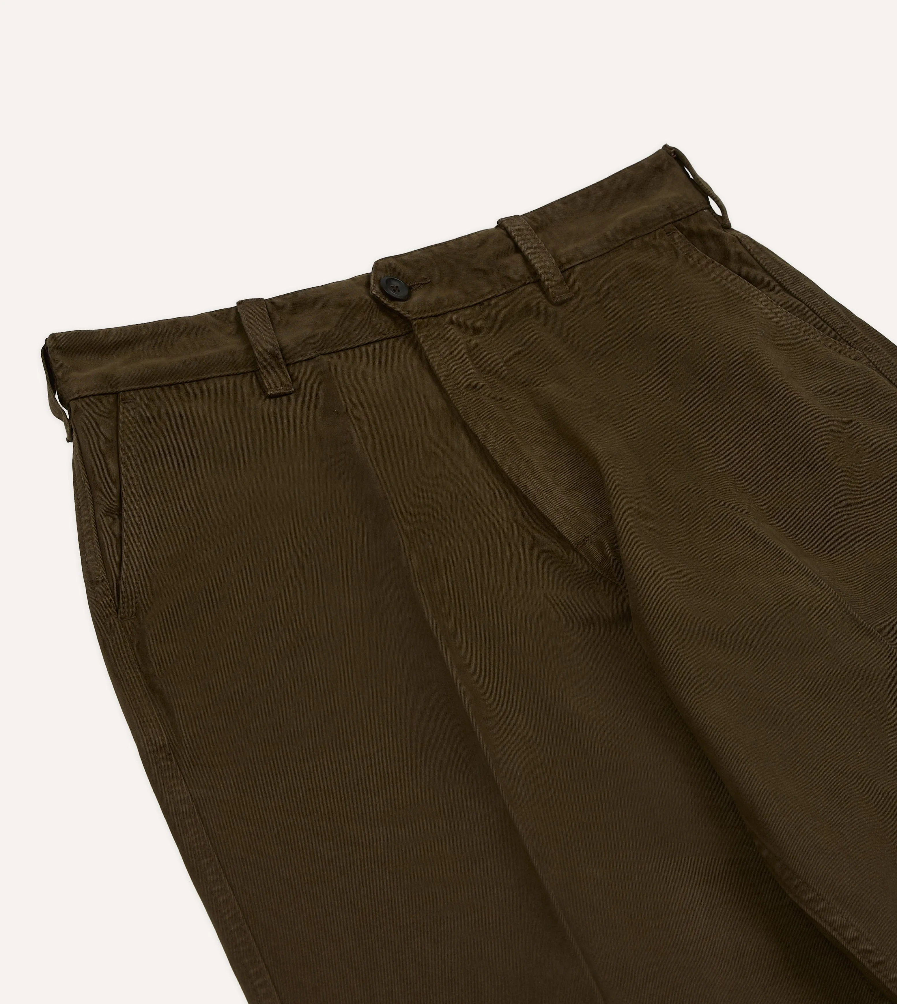 Rest Easy Stretchable Design Brown Textured Cotton Flat Front Chino