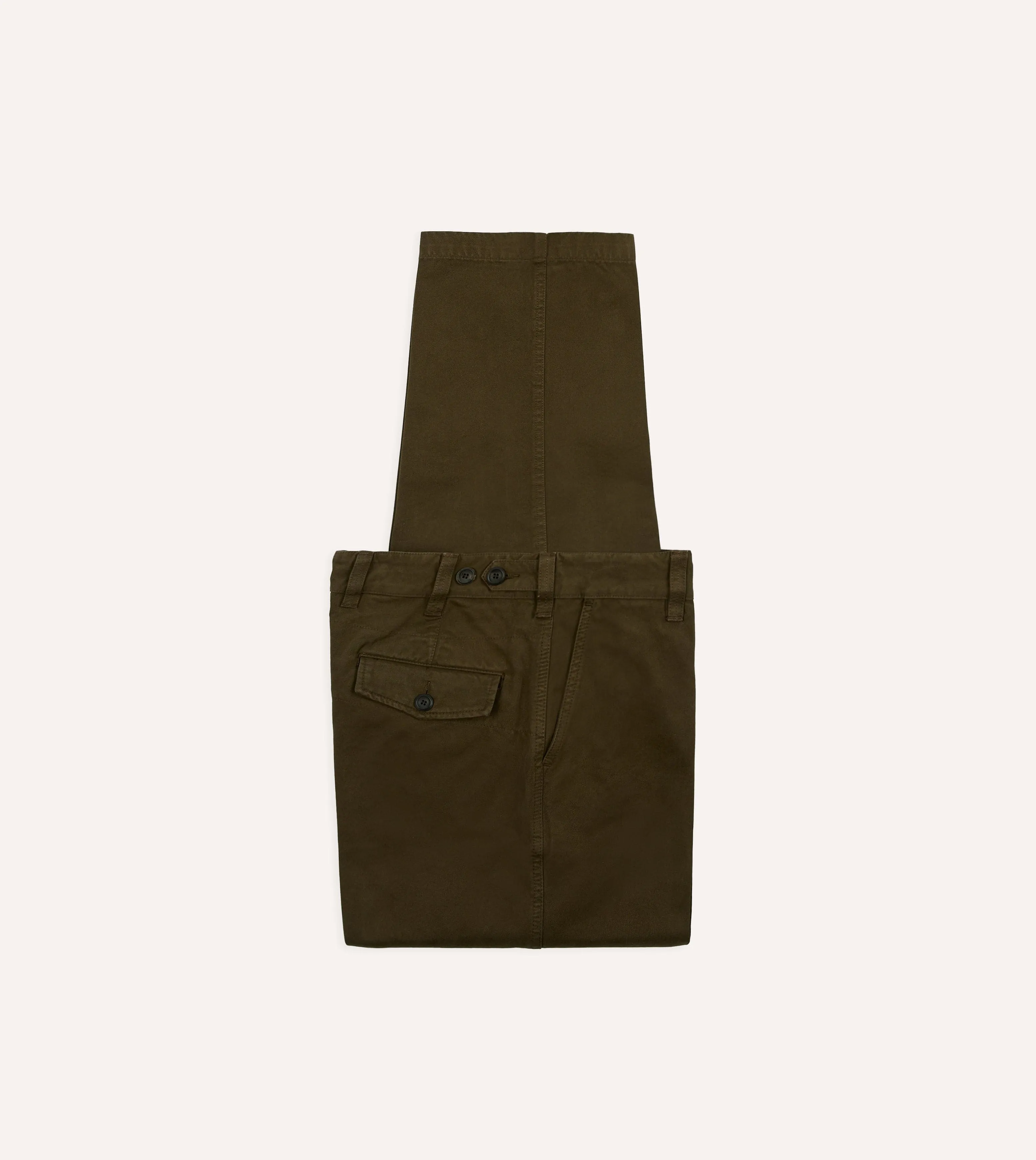 Mesh Panel Elasticized Cuffs Brown Textured Cotton Flat Front Chino