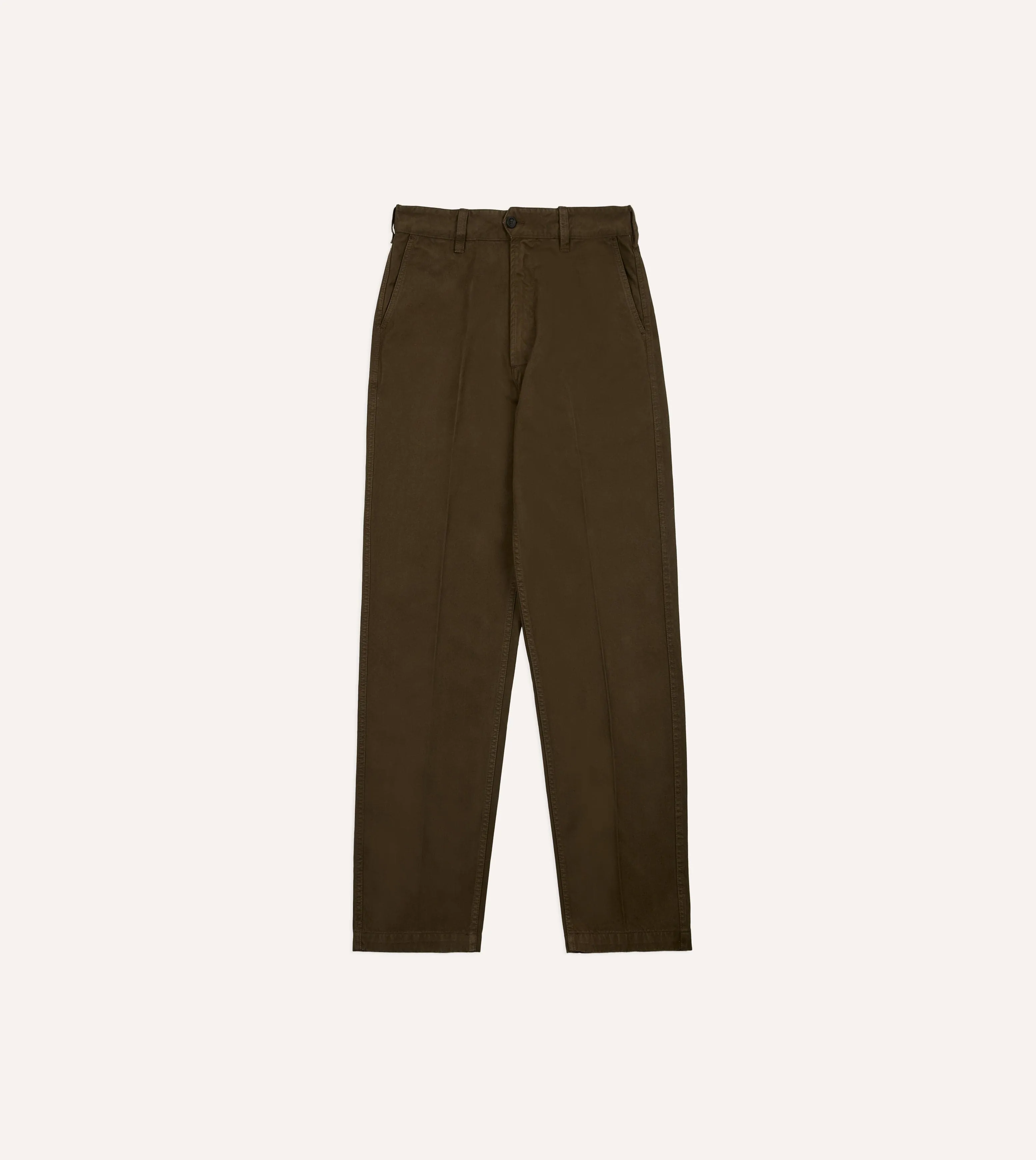 Movement Ready Fit Comfort waistband Brown Textured Cotton Flat Front Chino