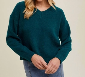 Brushed Relaxed Crop Sweater In Forest Perfect Comfort Cozy Everyday Wear