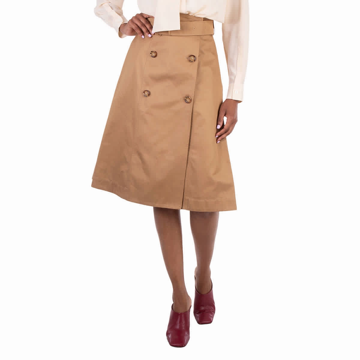 Burberry Belted Waist Cotton Skirt Outfit Moodset