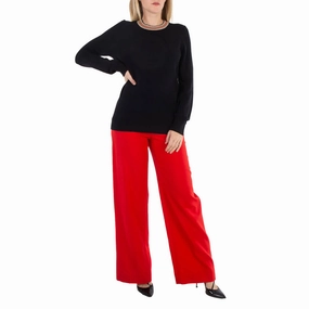 Fashionable Layering Hypoallergenic Yarn Construction Burberry Black Stripe Cashmere Collar Sweater