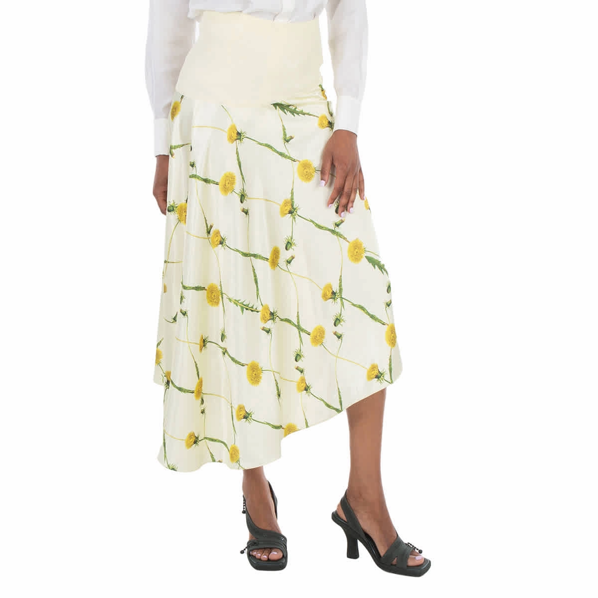 Maximalist look Wrinkle Resistant Finish Burberry Dandelion-Print Asymmetric Skirt