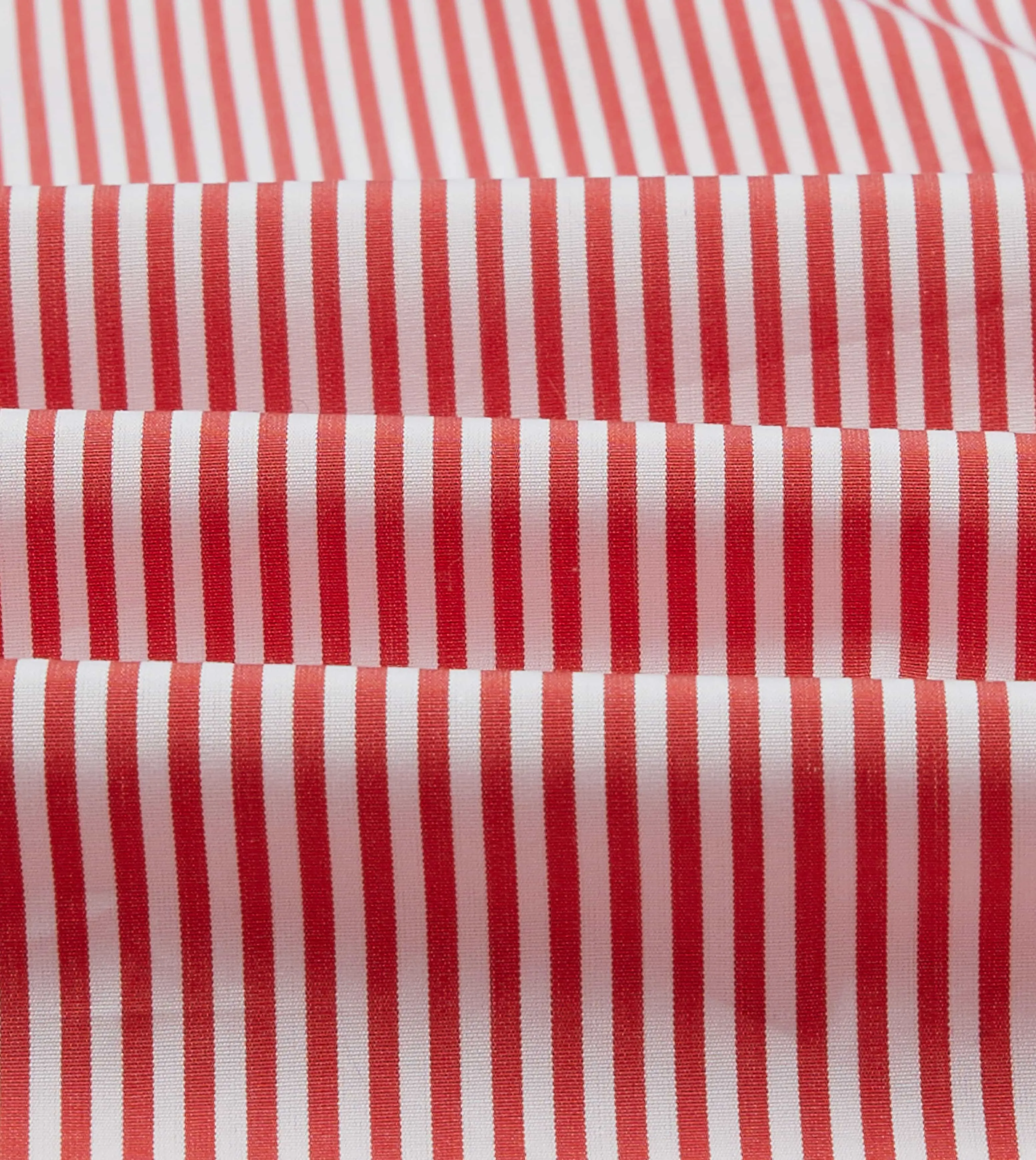 Workwear Essential Red Narrow Stripe Cotton Poplin Button-Down Shirt