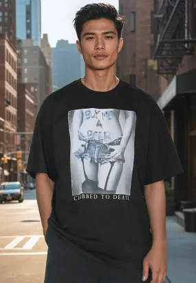 Light Layer BUY ME BEER OVERSIZED T-SHIRT JET BLACK