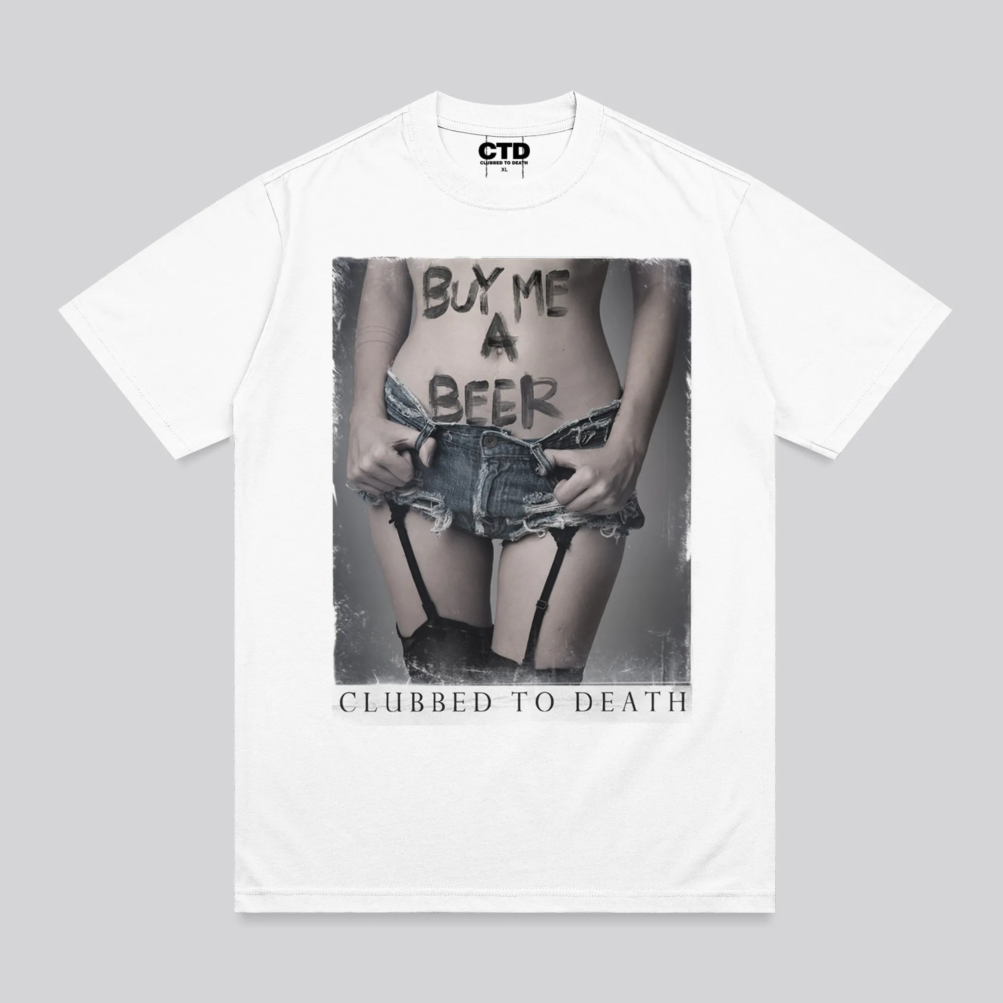 BUY ME BEER T-SHIRT WHITE Non Iron Finish Moisture Management