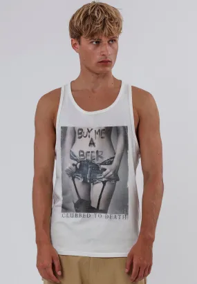 BUY ME BEER VEST WHITE Slim Fit Design