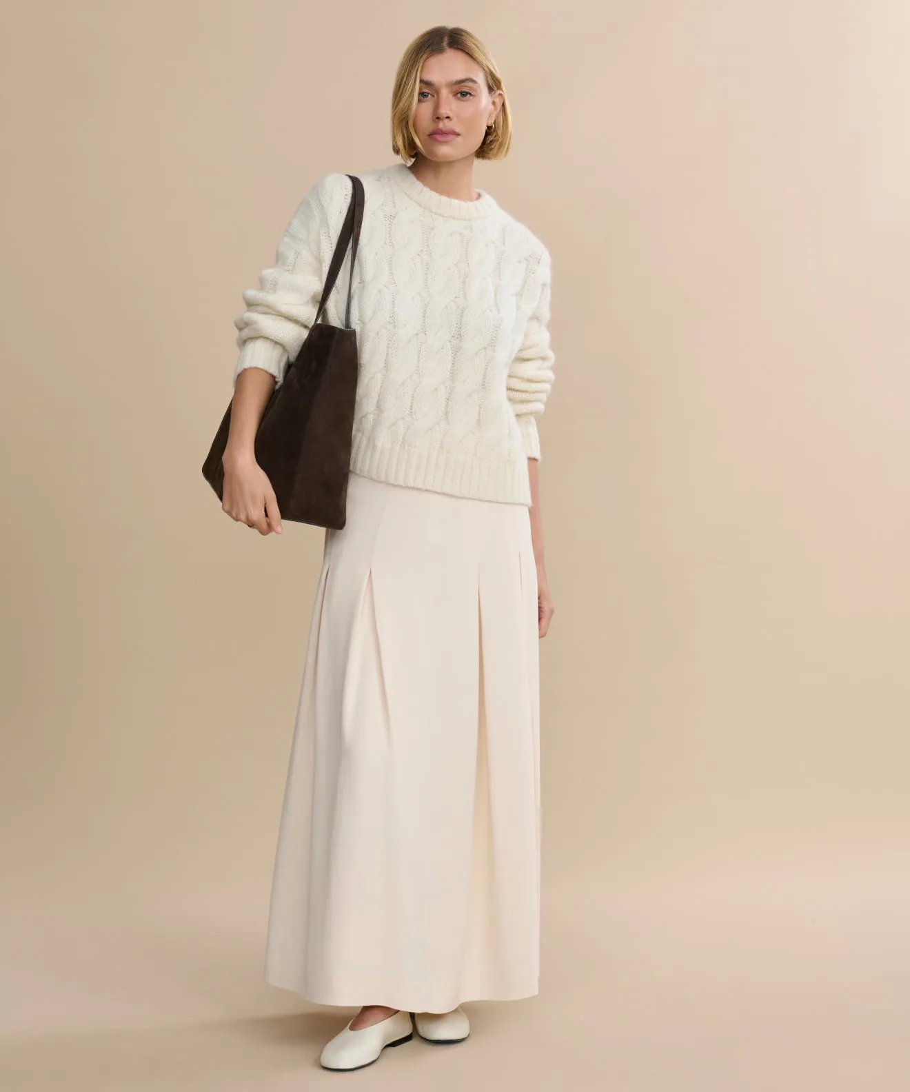Cable Serena Crewneck Sustainable Fibers All Day Comfort