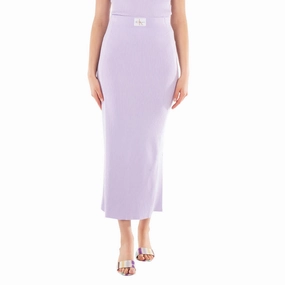 Calvin Klein Soft Ribbed Lyocell Maxi Skirt Fade Resistant Sleek Appeal