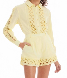 Camila High-Waist Shorts In Yellow Free Size Adjuster