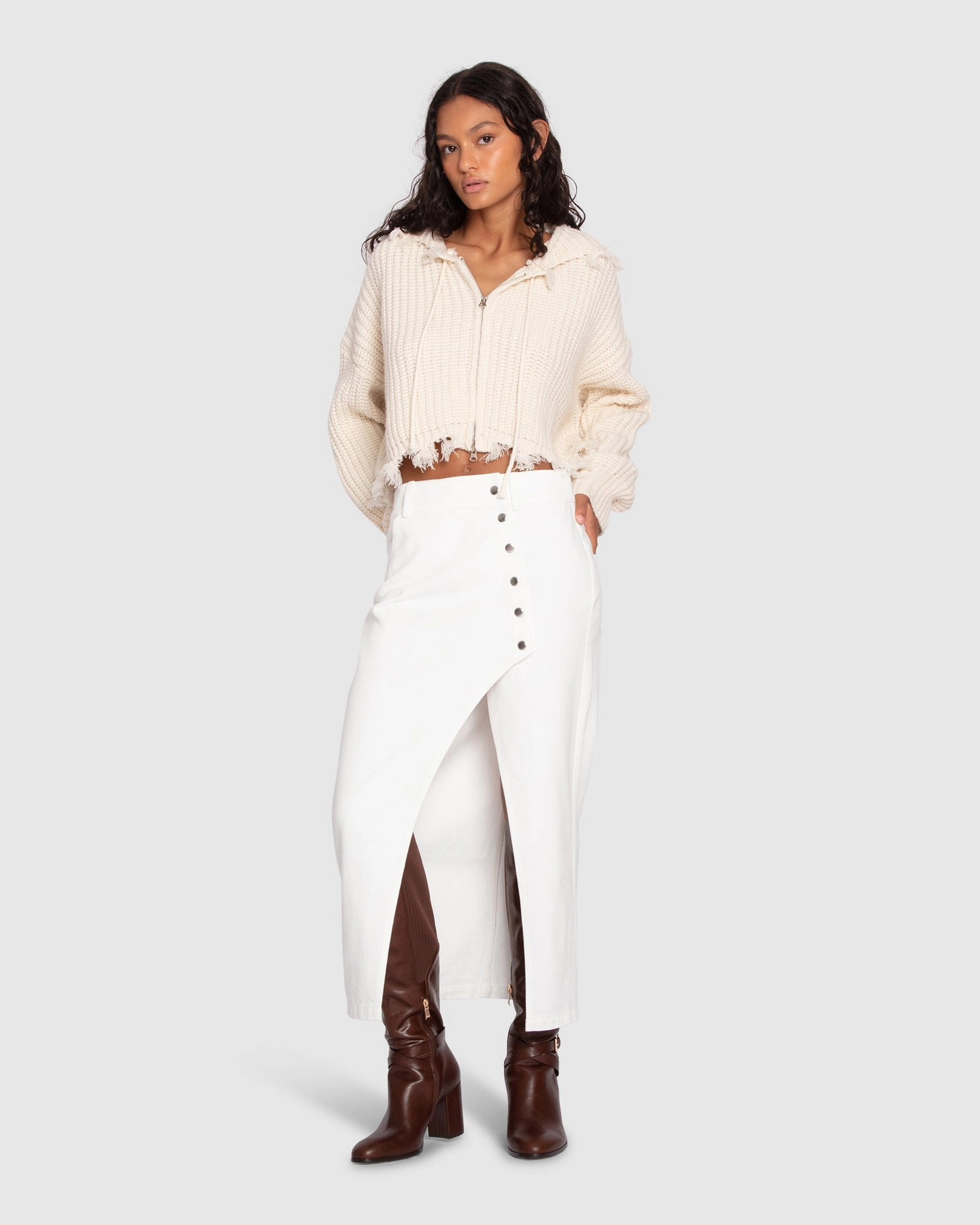 Cool Tone Can't Forget You Denim Midi Skirt