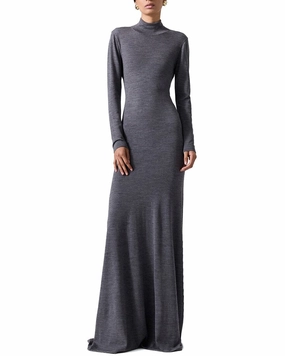 Carolina Herrera Turtleneck Wool Gown Fade Resistant Finish Recycled Fiber