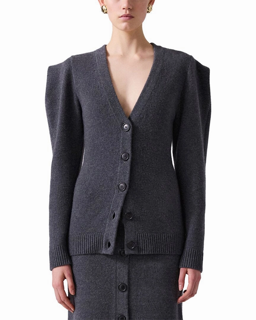 Chic and Warm Fashion Forward Carolina Herrera V-Neck Wool & Cashmere-Blend Cardigan