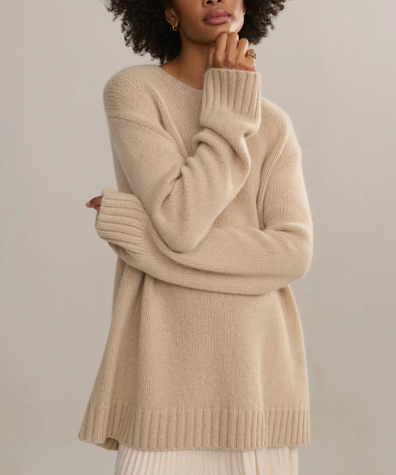 Cashmere Amelia Crewneck Cold Trend Thermal Regulation Layer