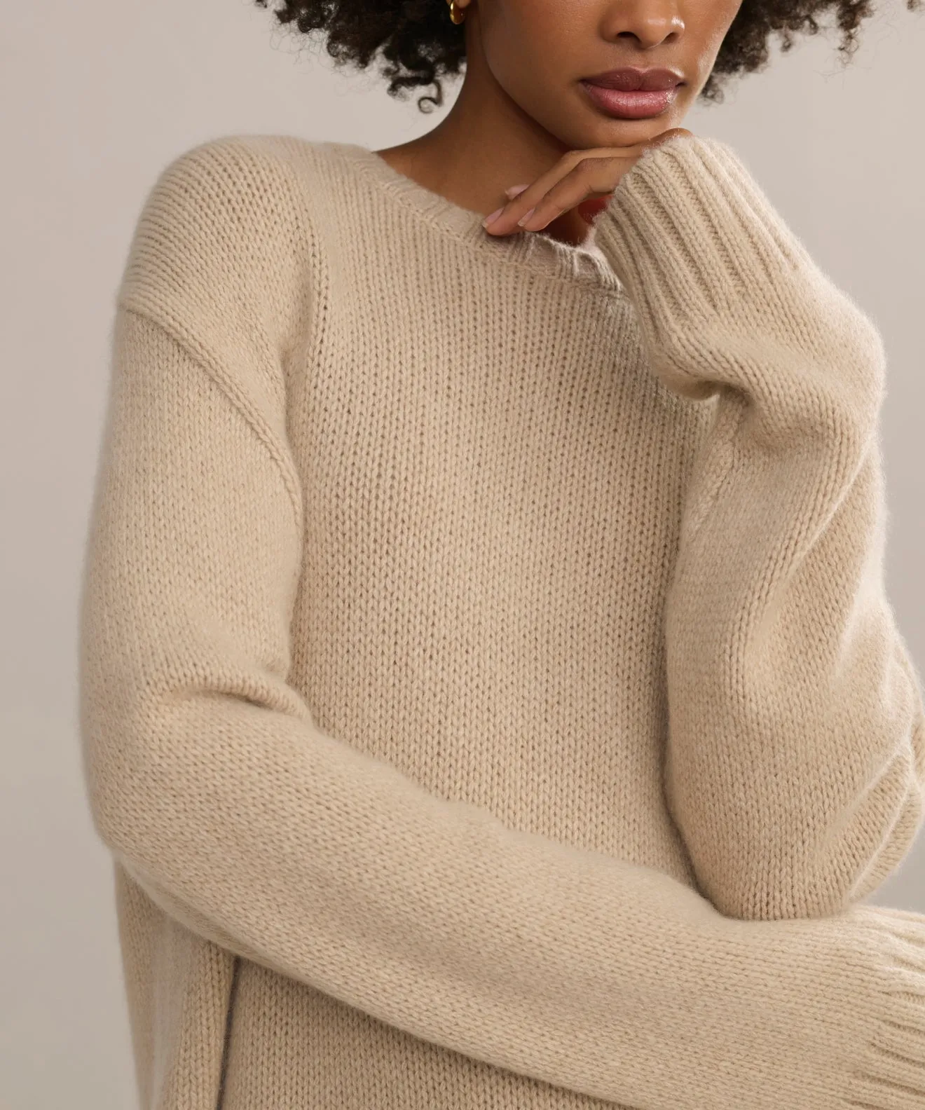 Cashmere Amelia Crewneck Brushed Inner Layer Urban Trendy