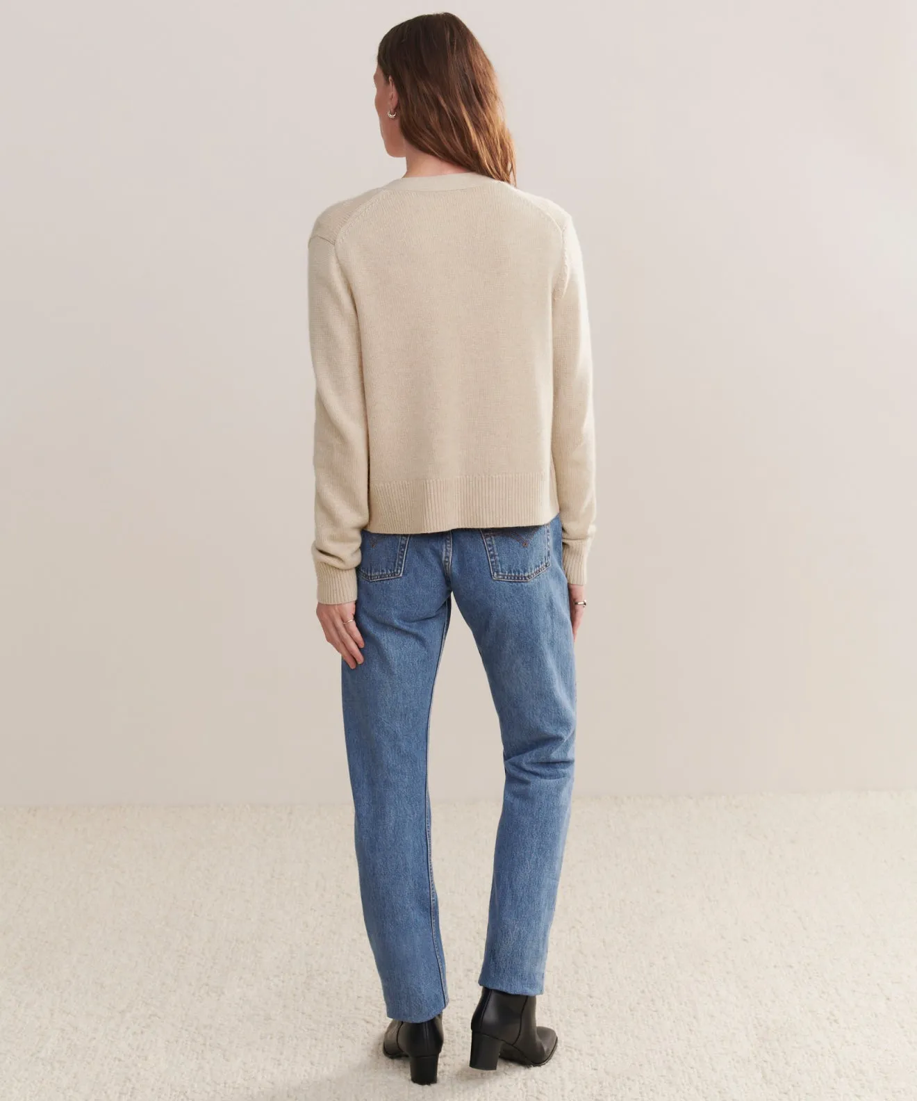 Fall Walk WideRibbed Texture Cashmere Colette Cardigan