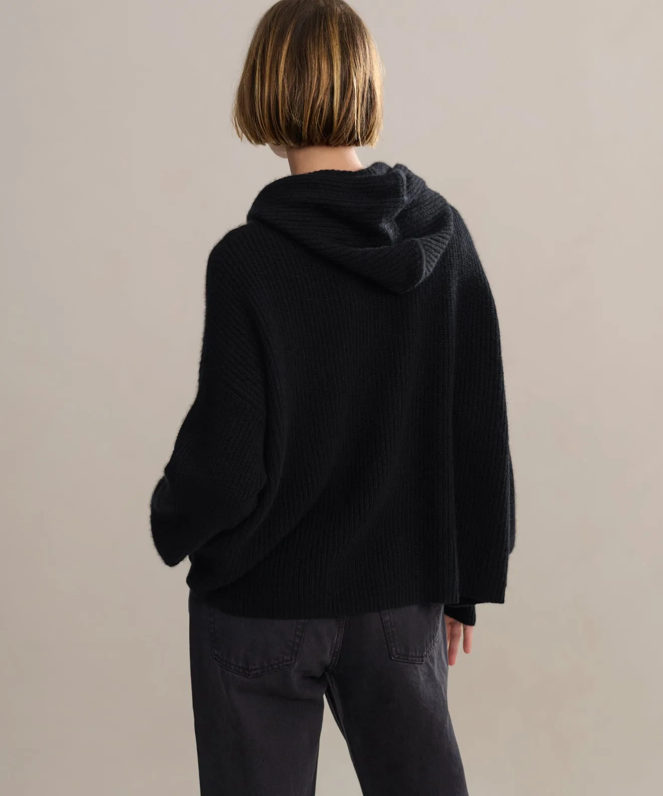 Cashmere Fisherman Hoodie UV Protection Fabric Double Layered Hem