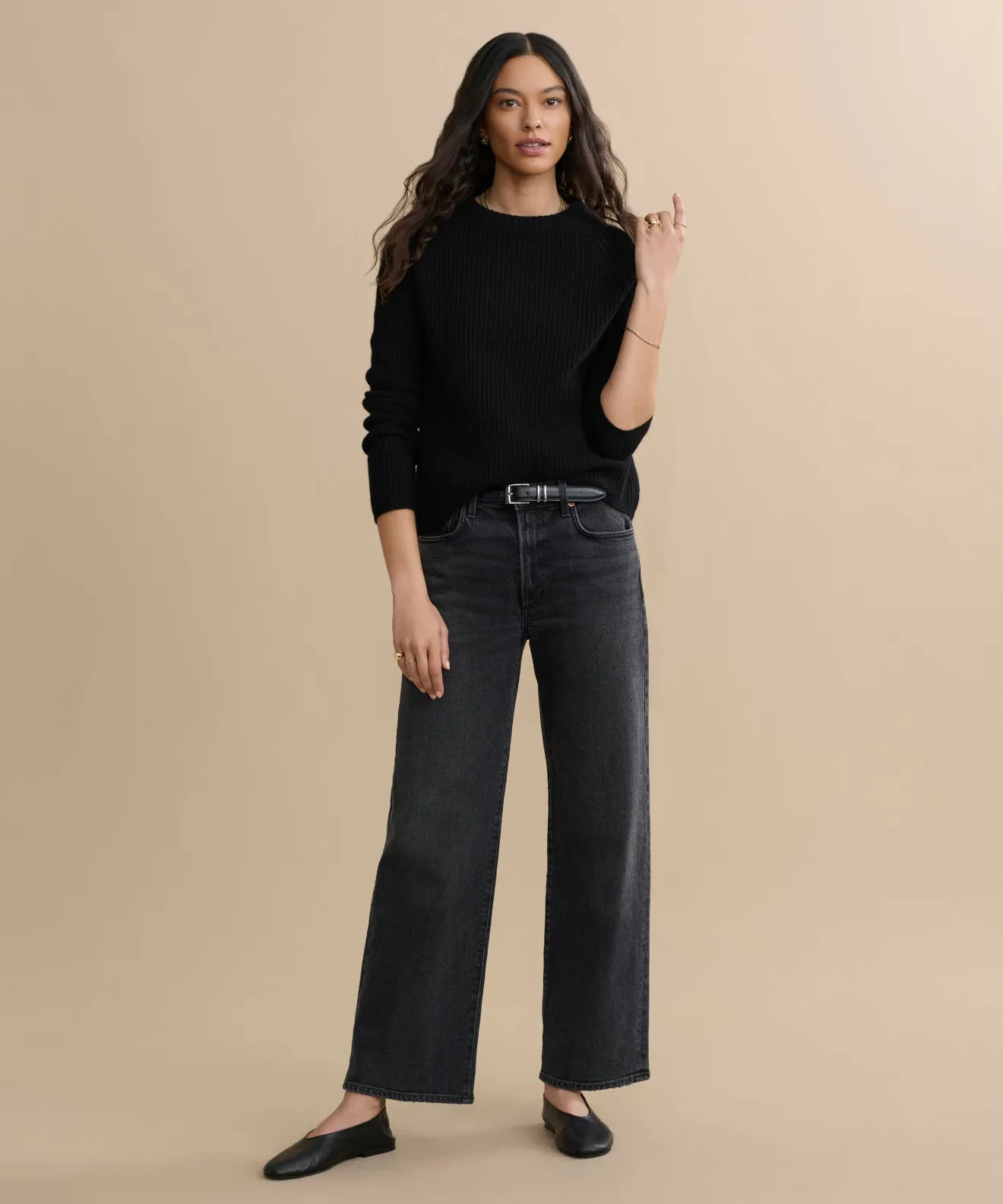 Cashmere Fisherman Sweater Friction Resistant Edging