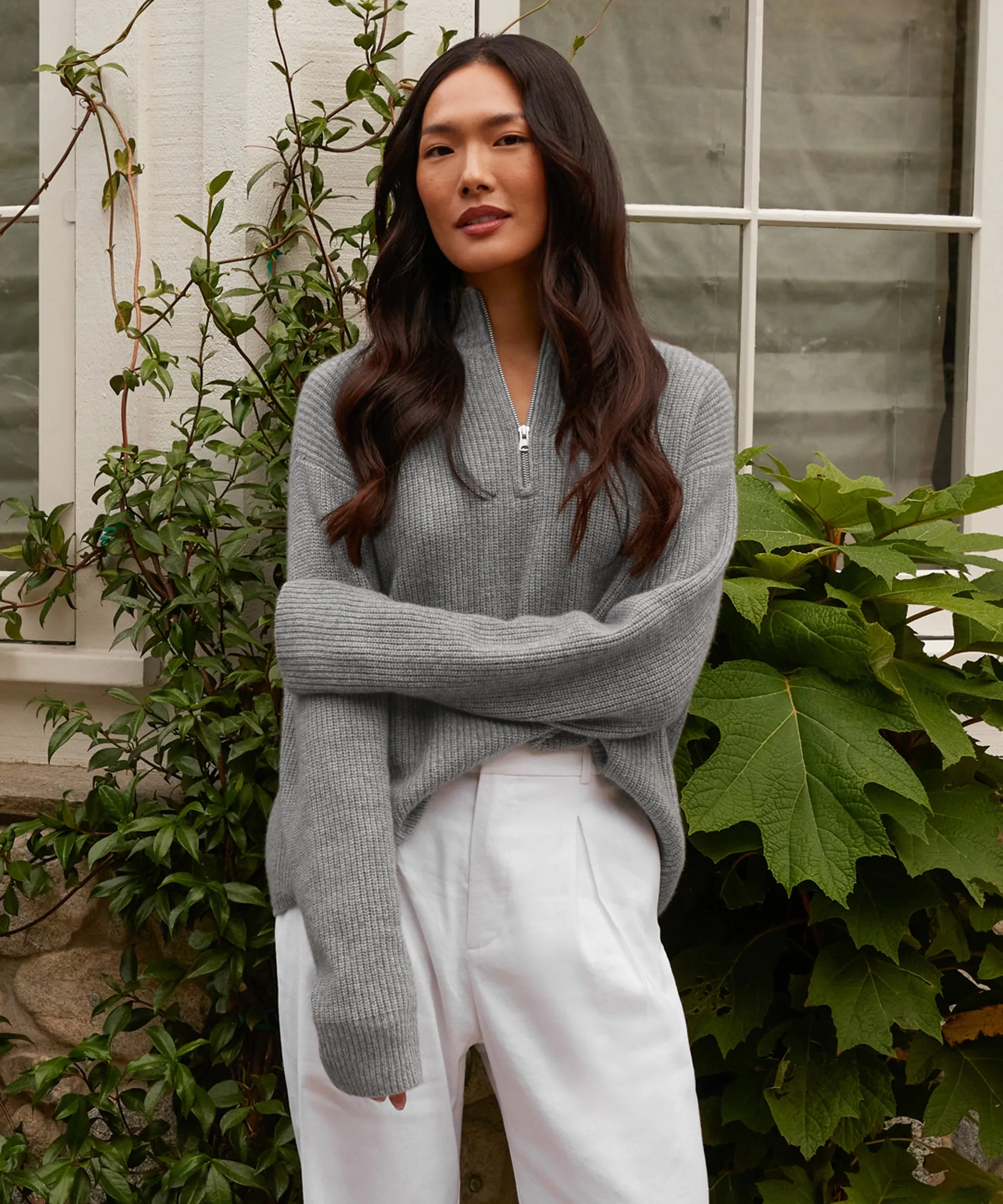 Crisp Look Thermal Air Pocket Cashmere Half Zip