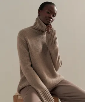OekoTex Certified EcoFinish Waterproof Coating Cashmere Jet Turtleneck