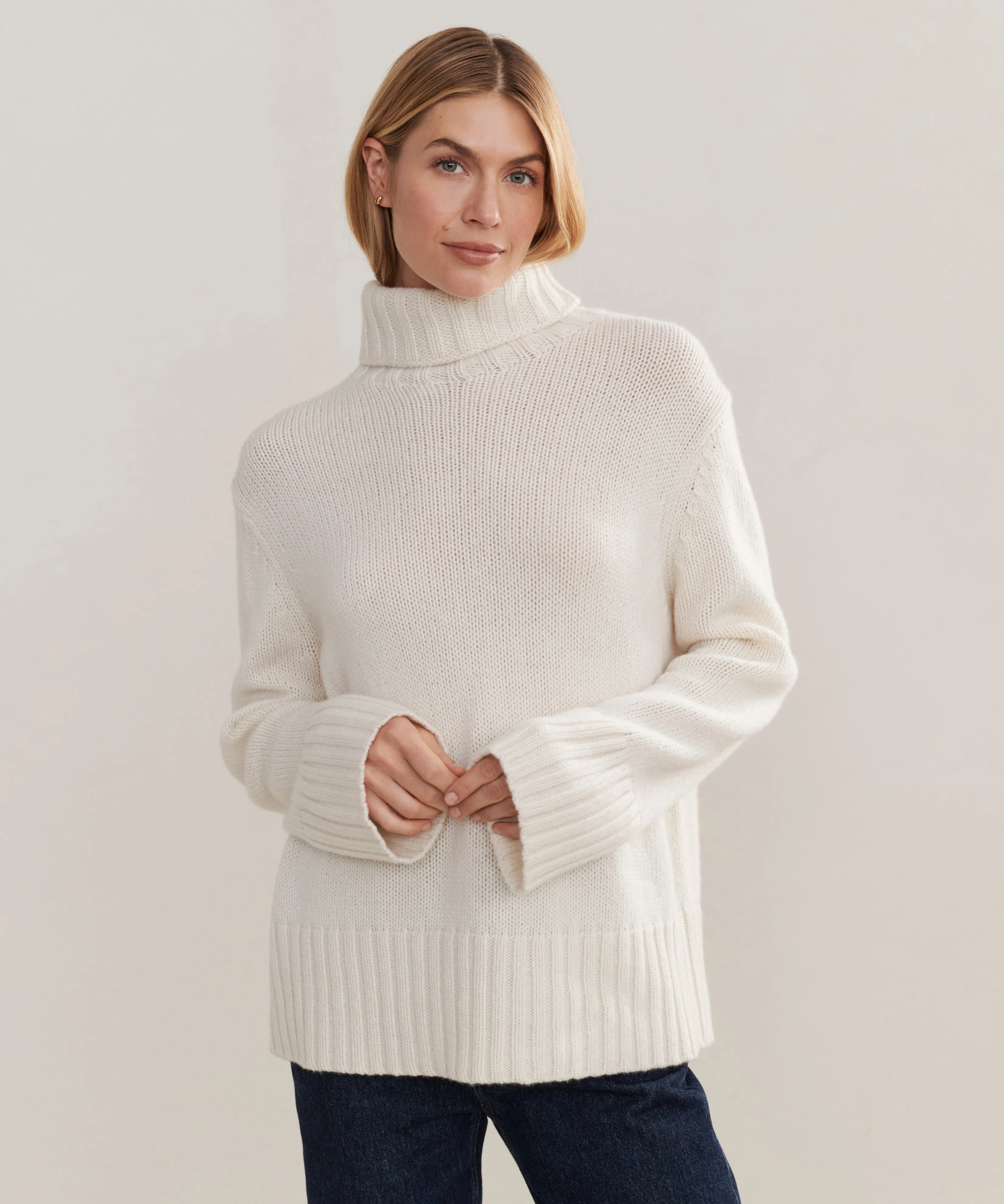 Subtle Details Cashmere Jet Turtleneck