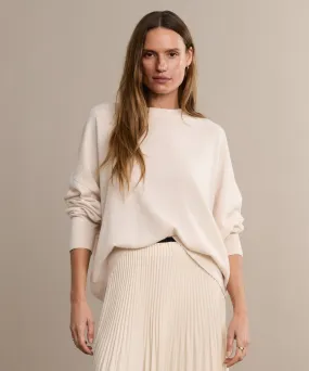 Non Restrictive Silhouette Cashmere Marina Crewneck