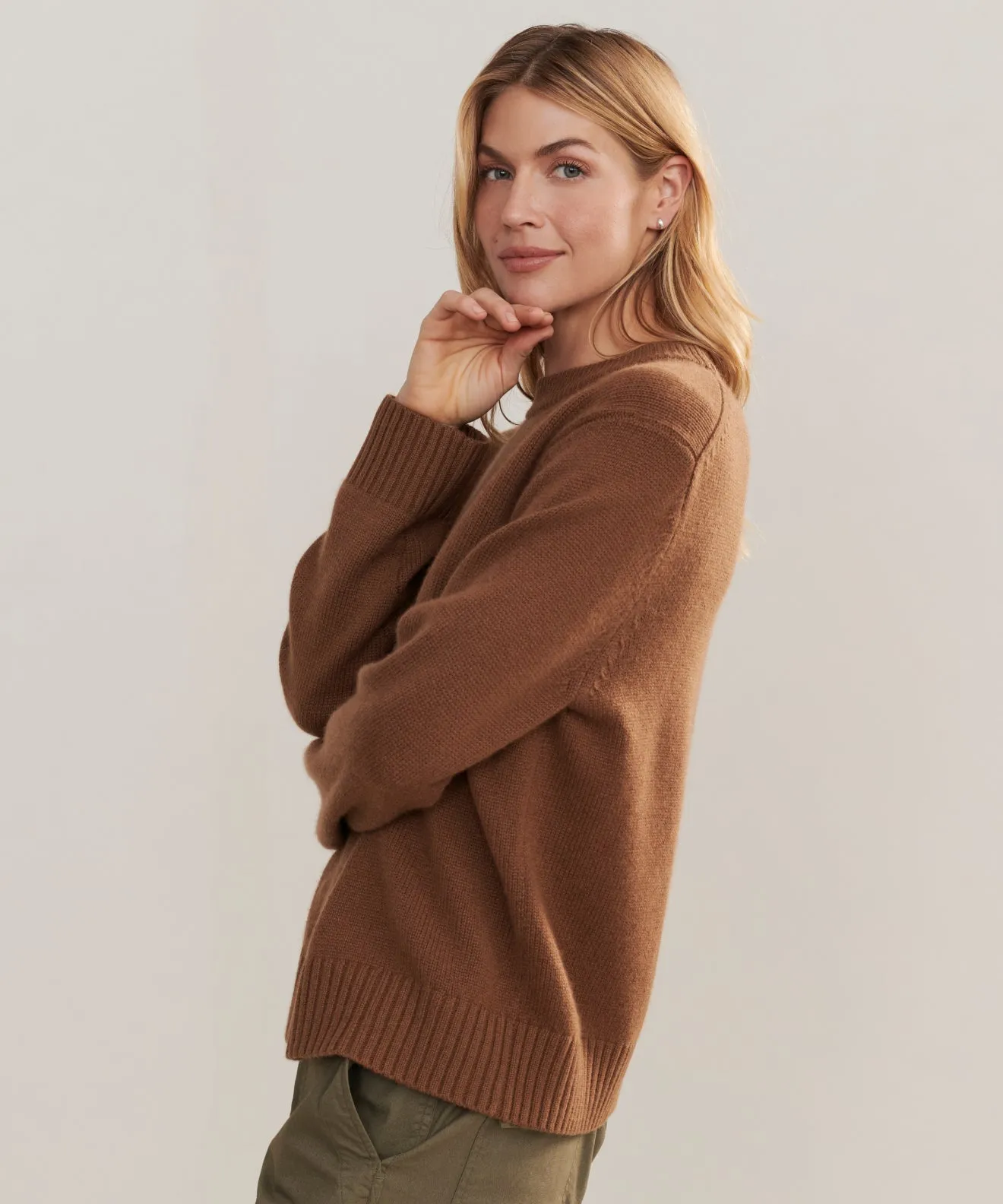 Cashmere Oversized Crewneck FineGauge Knit