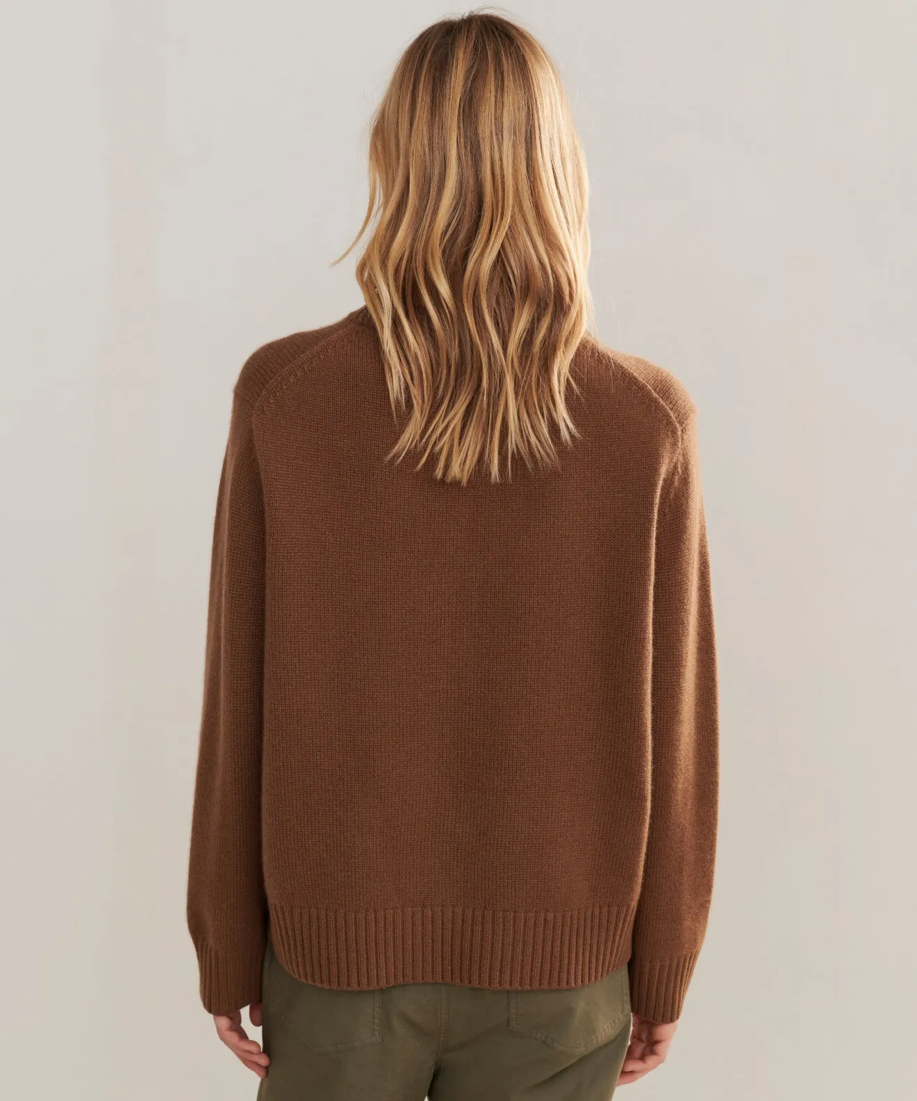 Cashmere Oversized Crewneck Lattice Pattern EcoFriendly Textile