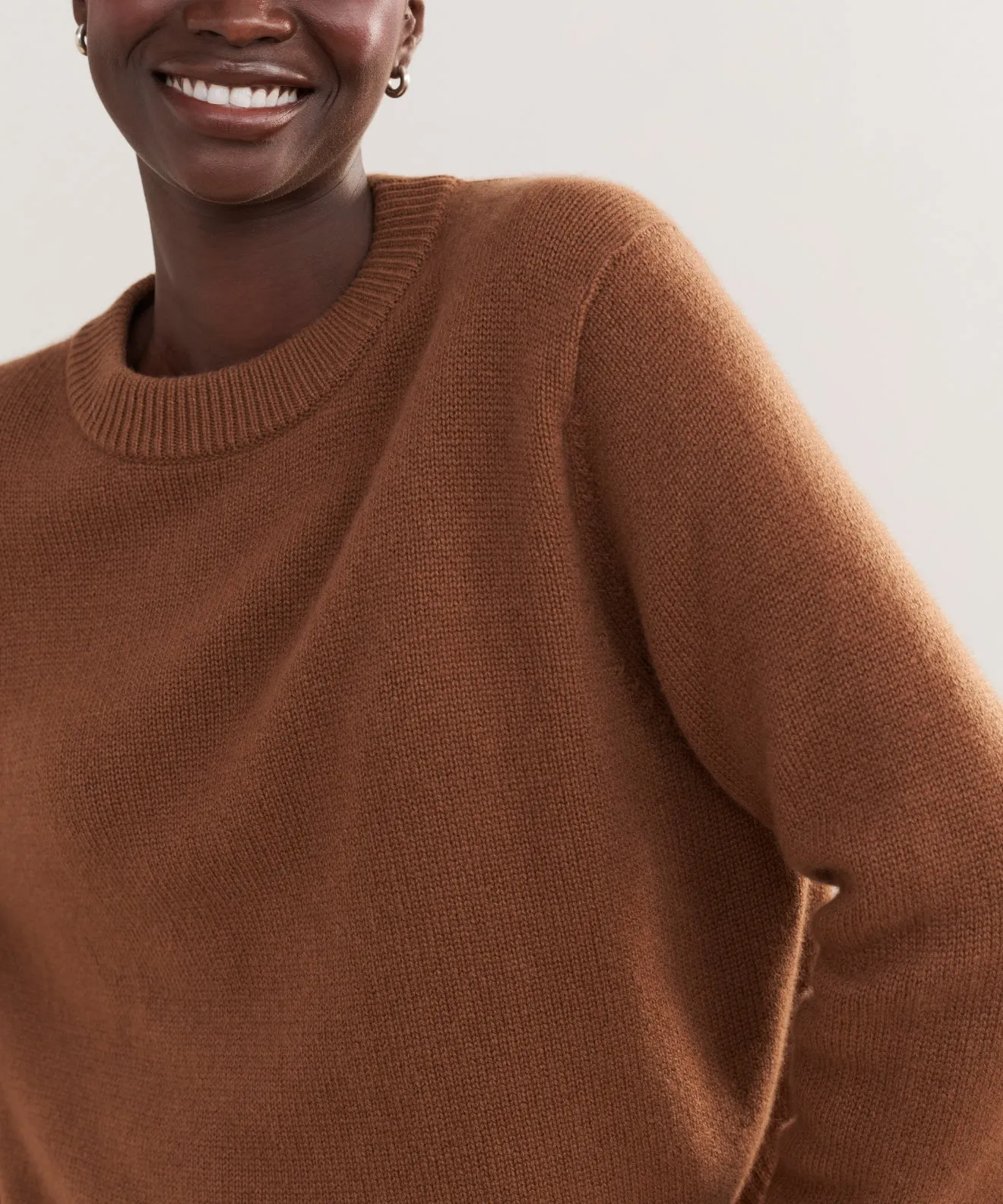 Go-To Look Overlock Edge Finish Cashmere Oversized Crewneck