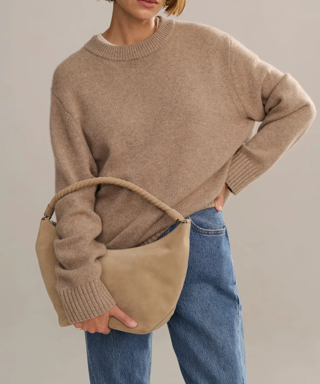 Daily Outfit Stylish Comfort Cashmere Oversized Crewneck