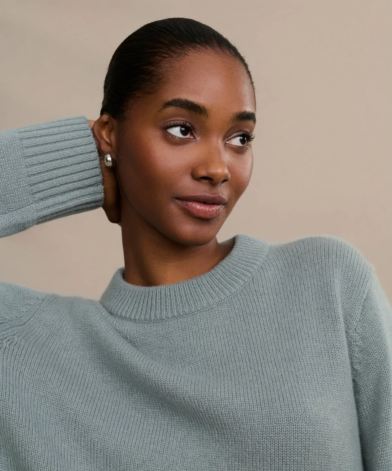 Cashmere Oversized Crewneck Drop Shoulder Cut Fresh Season
