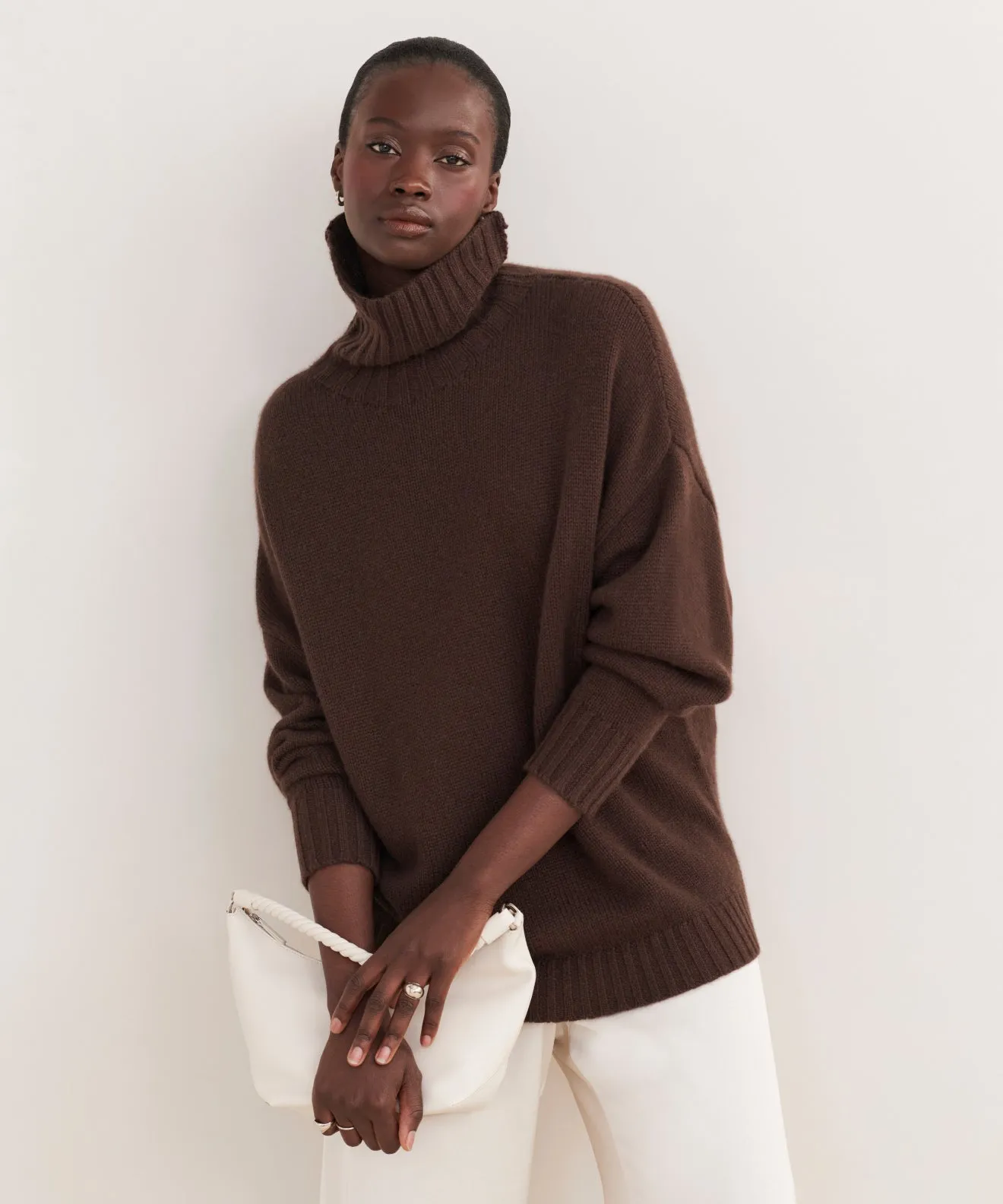 Twisted Cable Pattern Cashmere Porter Turtleneck