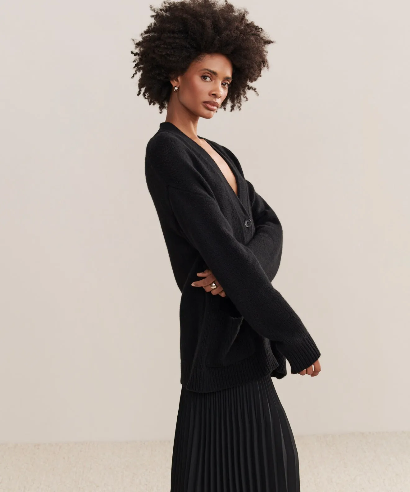 Cashmere Spencer Cardigan Versatile Casual Look