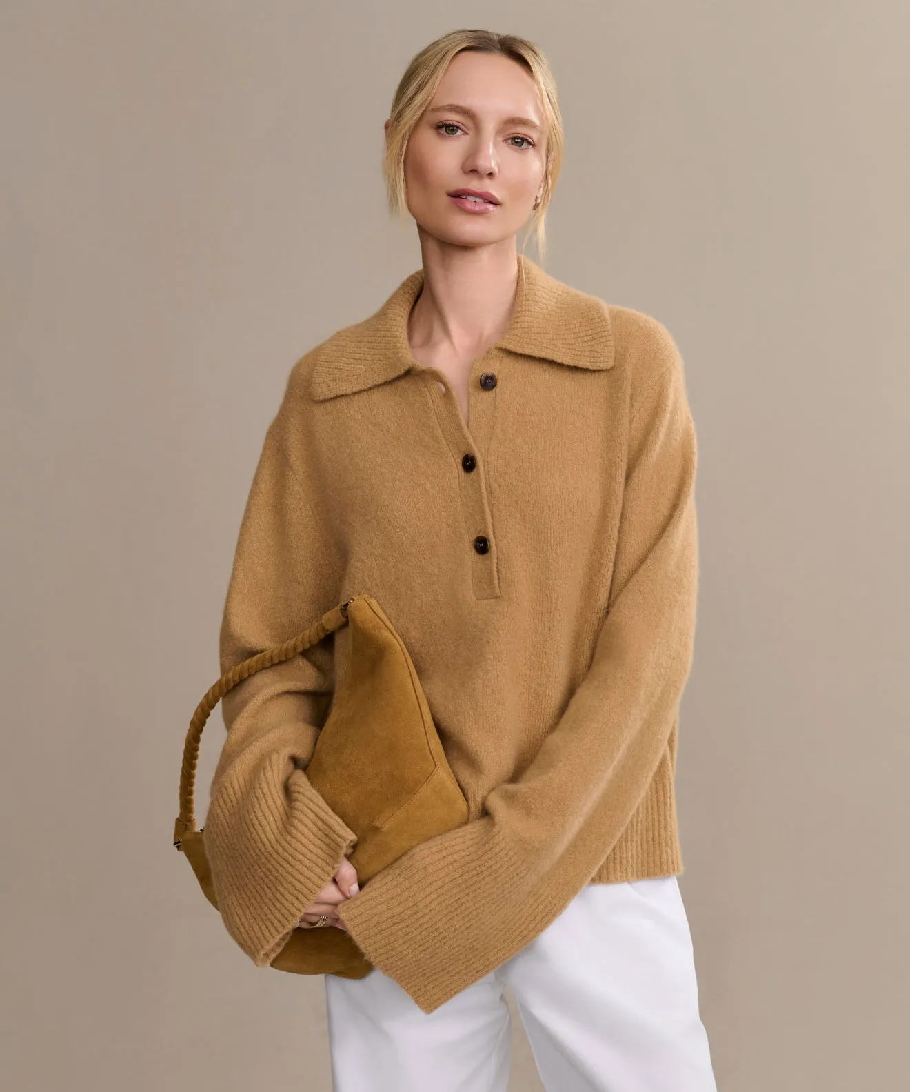 Cashmere Stevie Polo EcoFriendly Material Blend UV Protection