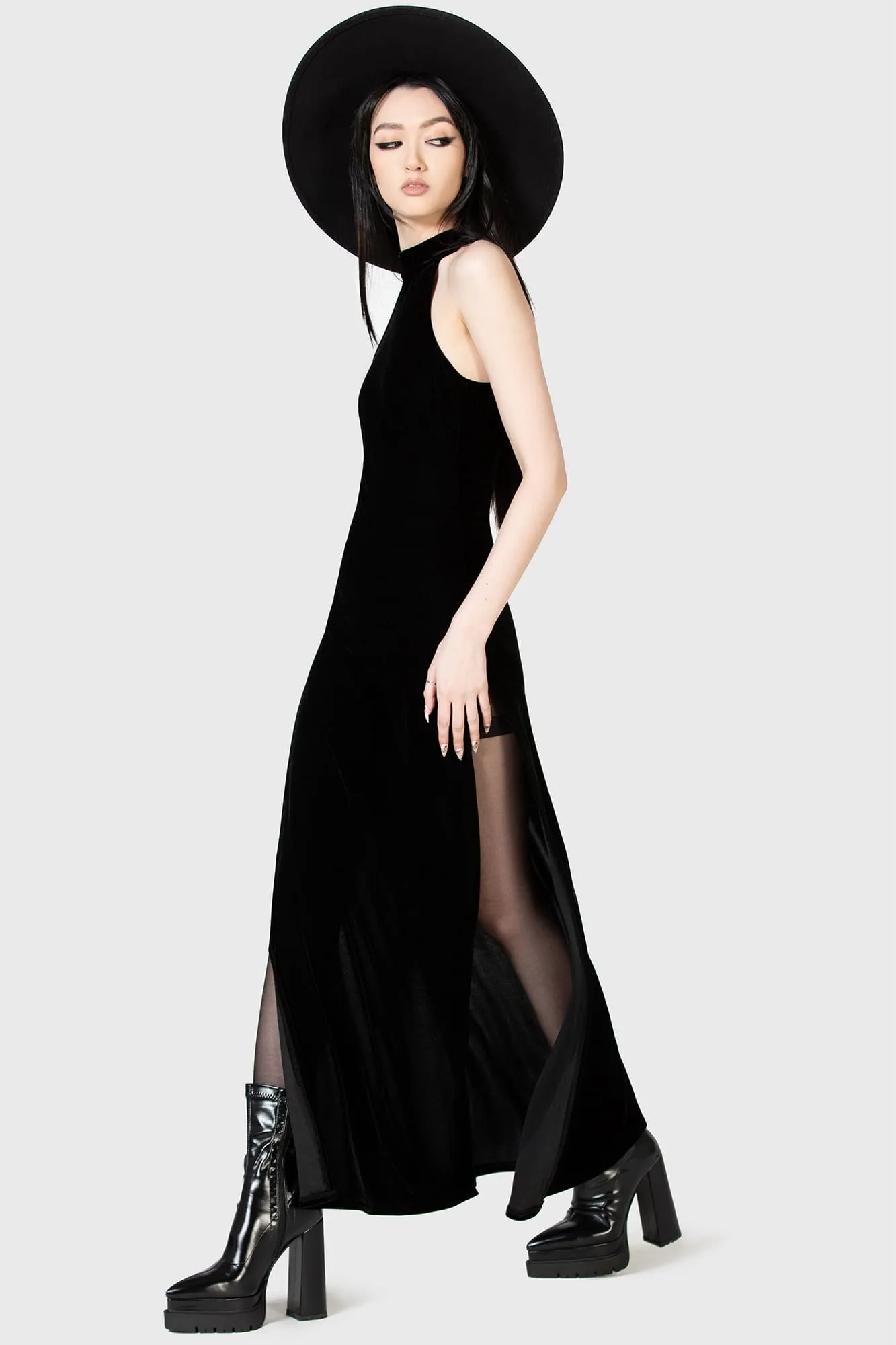 Side-Zip City Friendly Castella Maxi Dress