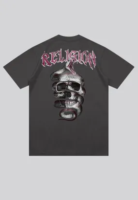 SNAKE T-SHIRT WASHED BLACK Active Trend Effortless Look