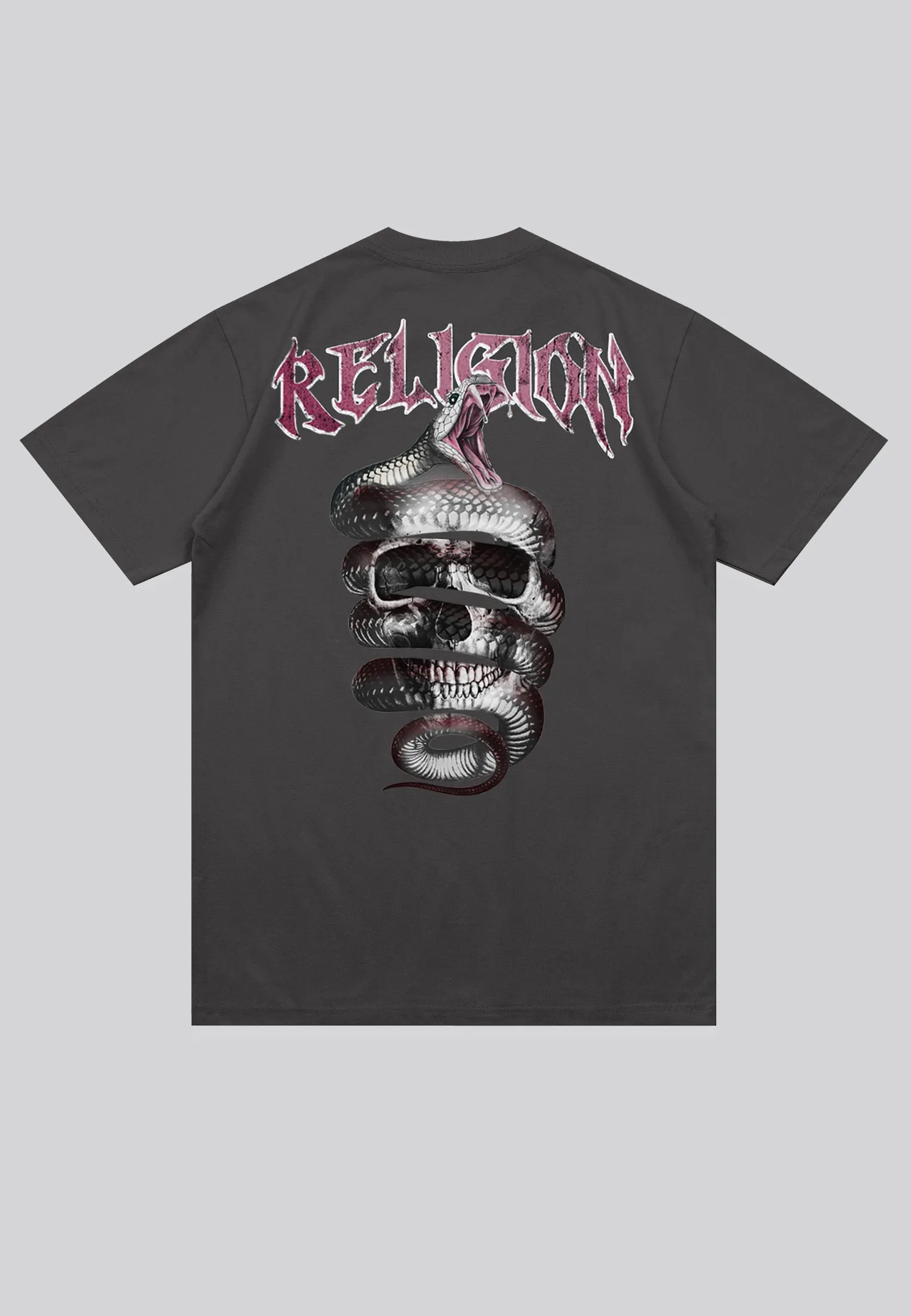SNAKE T-SHIRT WASHED BLACK Teenager coolness