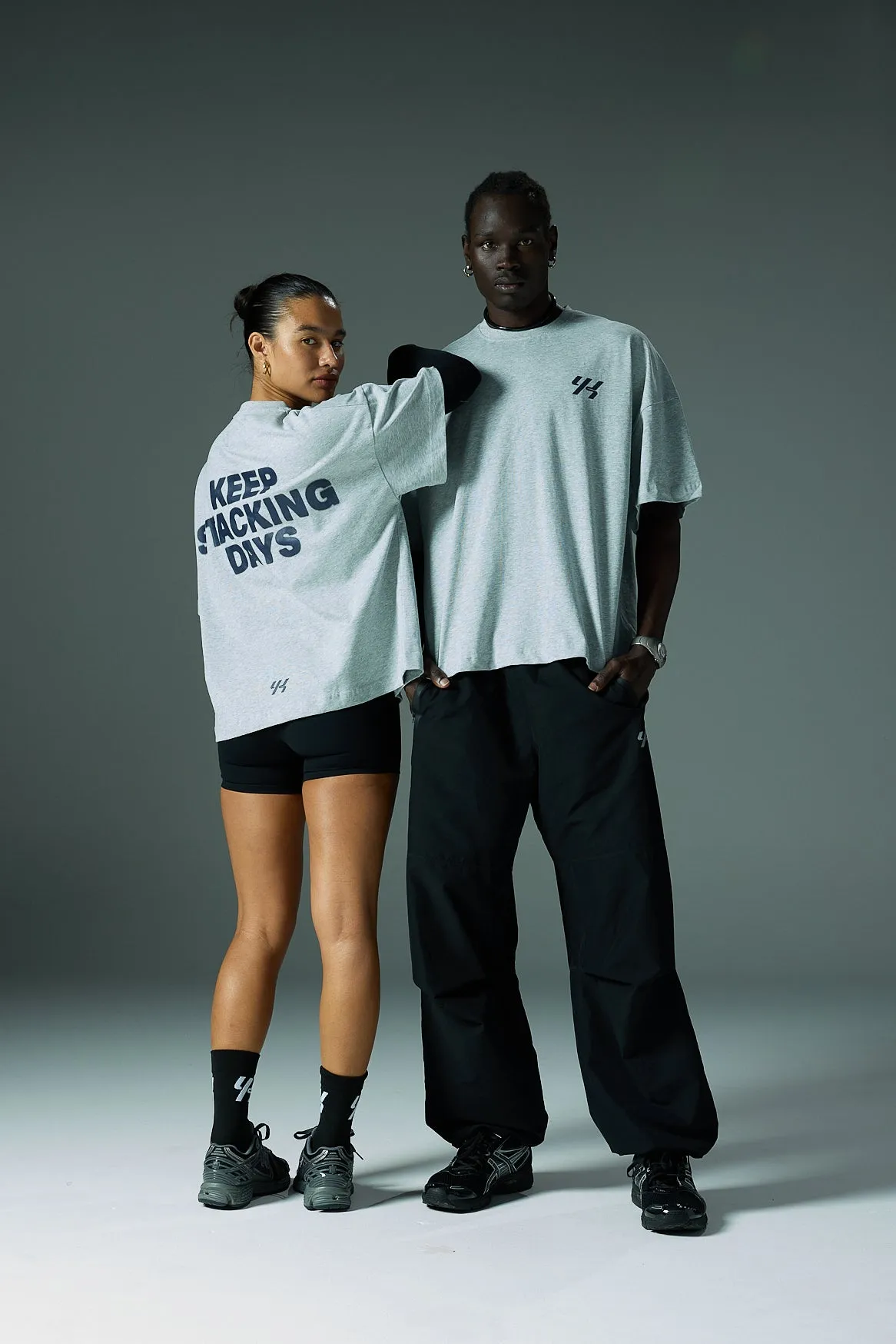 YK Move Stacking Days Tee | Grey Geometric precision