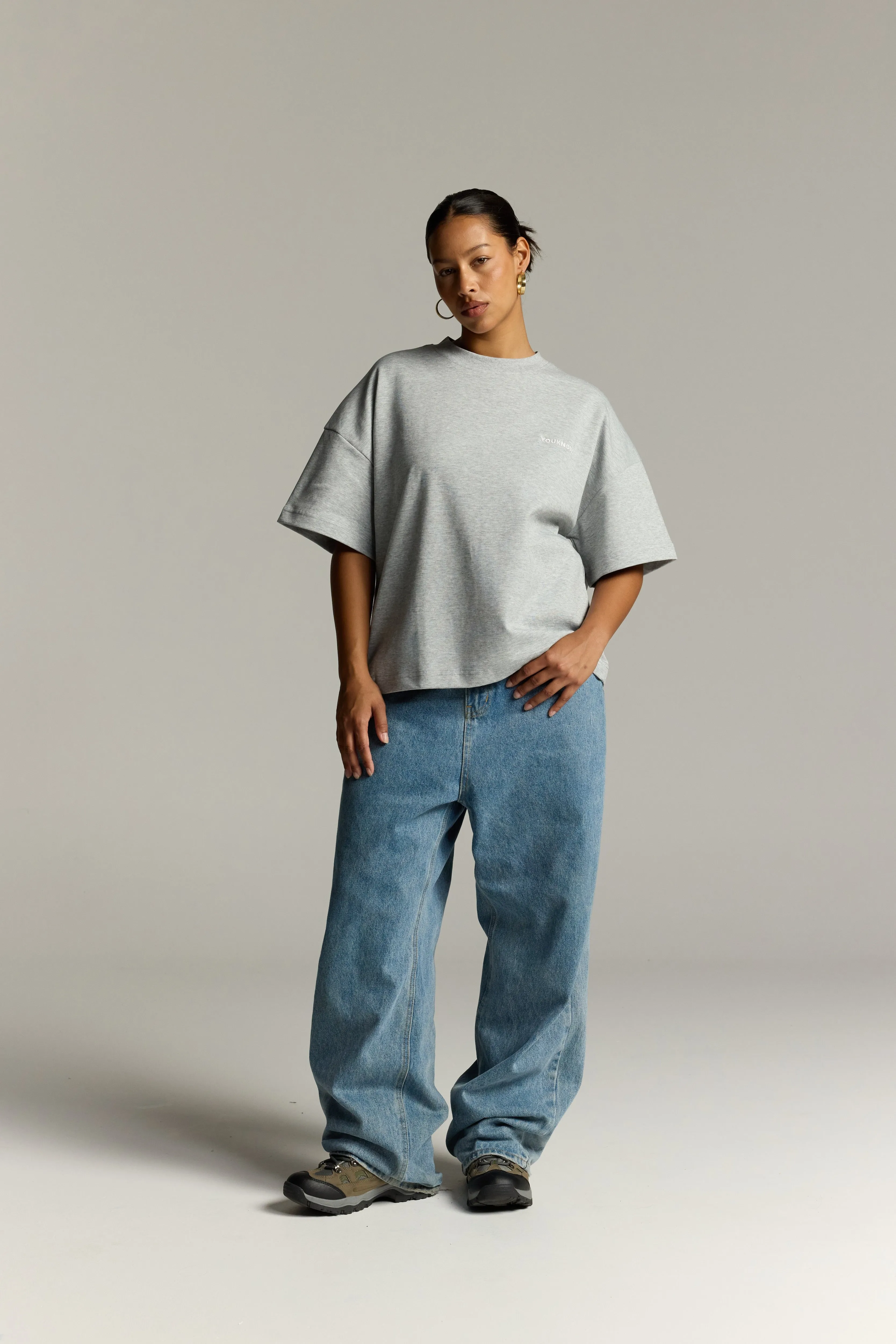 Stylish Layering Core Box Heavyweight Tee | Heather Grey