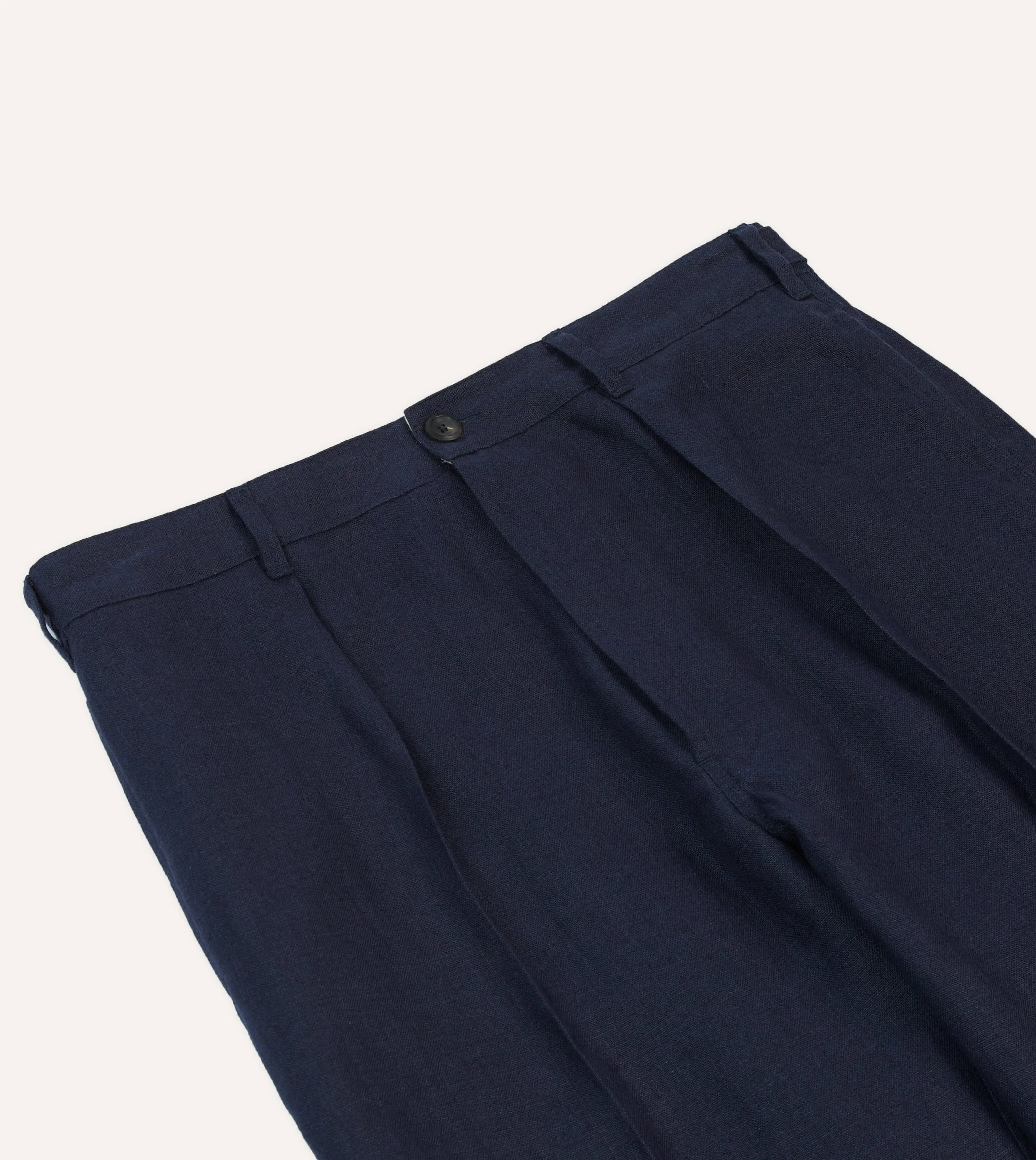 Easy Travel Navy Antique Linen Games Trousers