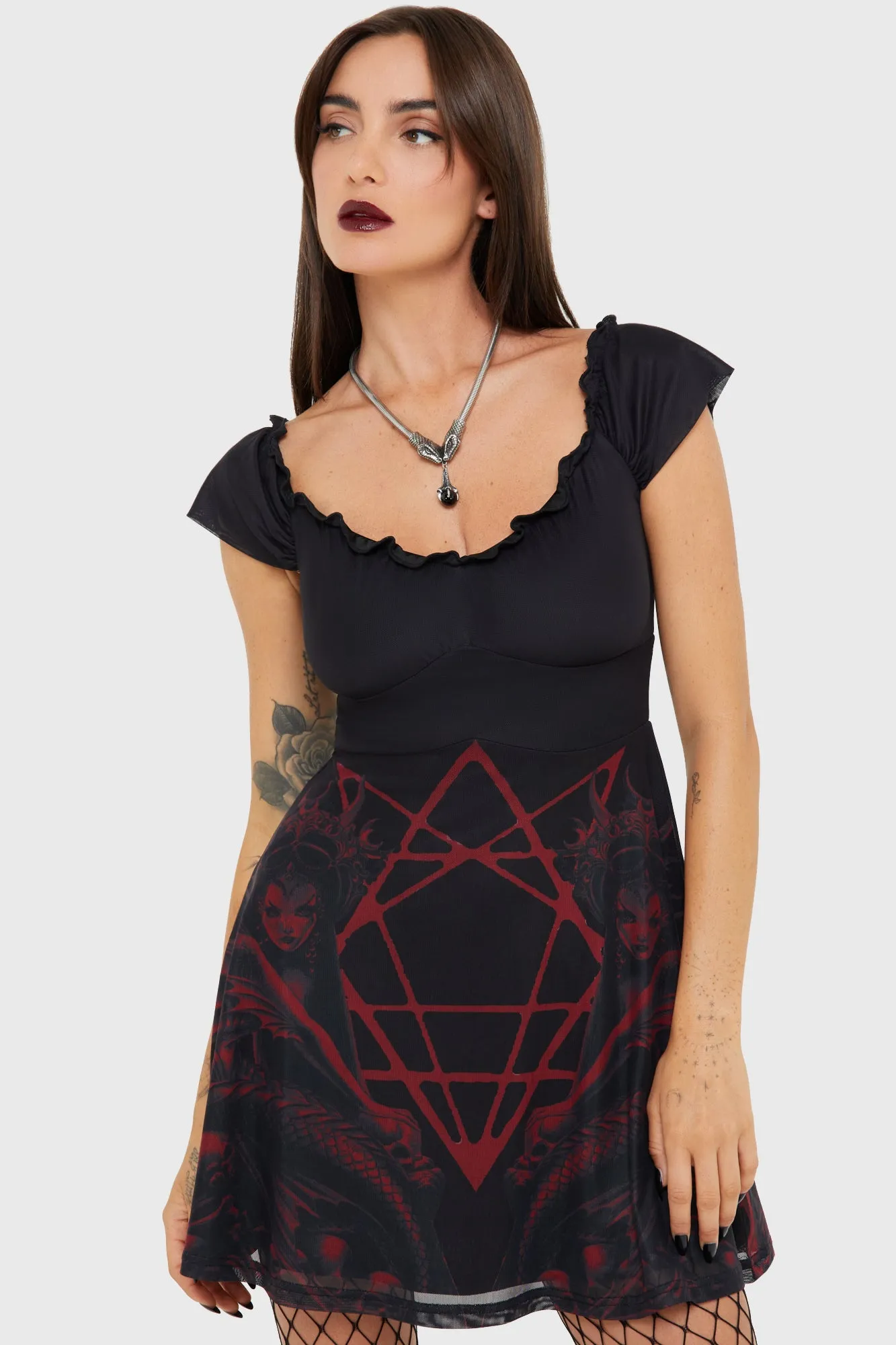 Sleek Flow Atargatis Mini Dress