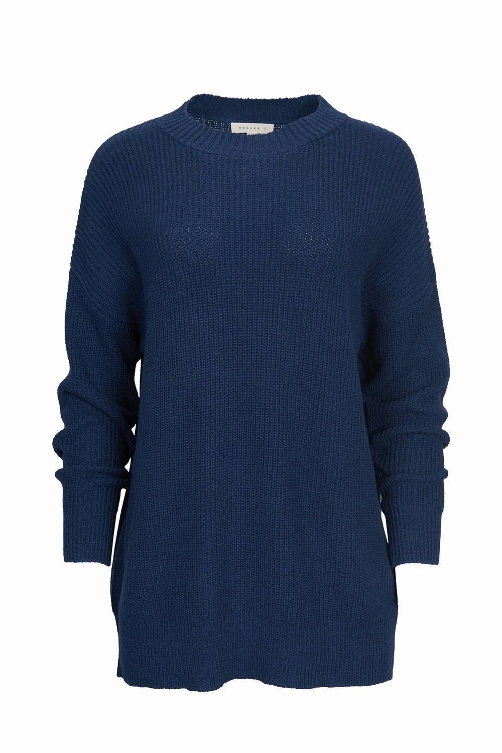 Ribbed-Knit Cotton Sweater In Navy Winter Apparel