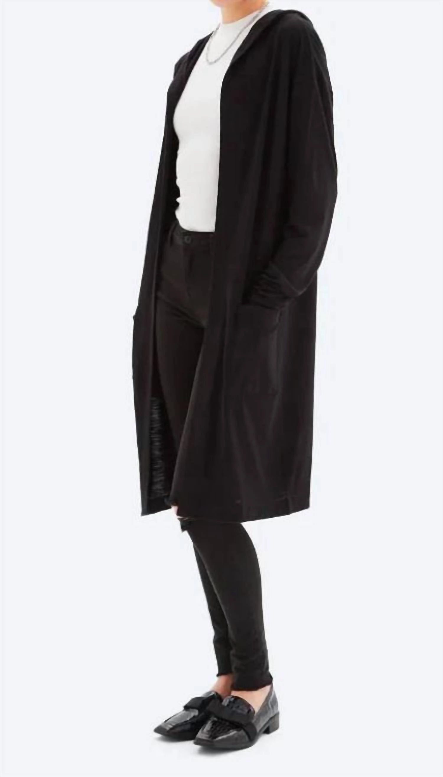 Valery Hooded Cardigan In Black Smart Look