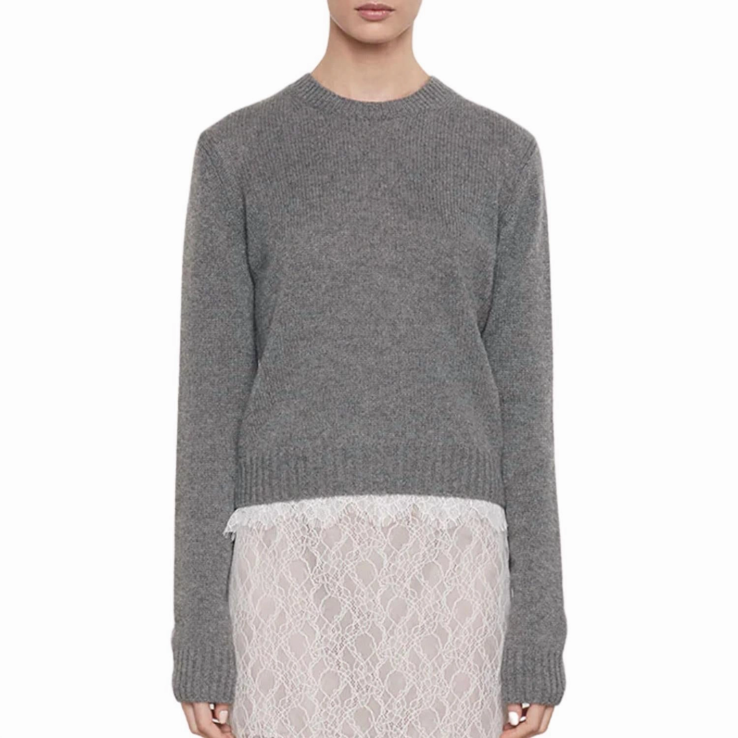 Cashmere Easy Long Sleeve Crew In Thunder Cozy Vibes Chilly Layering