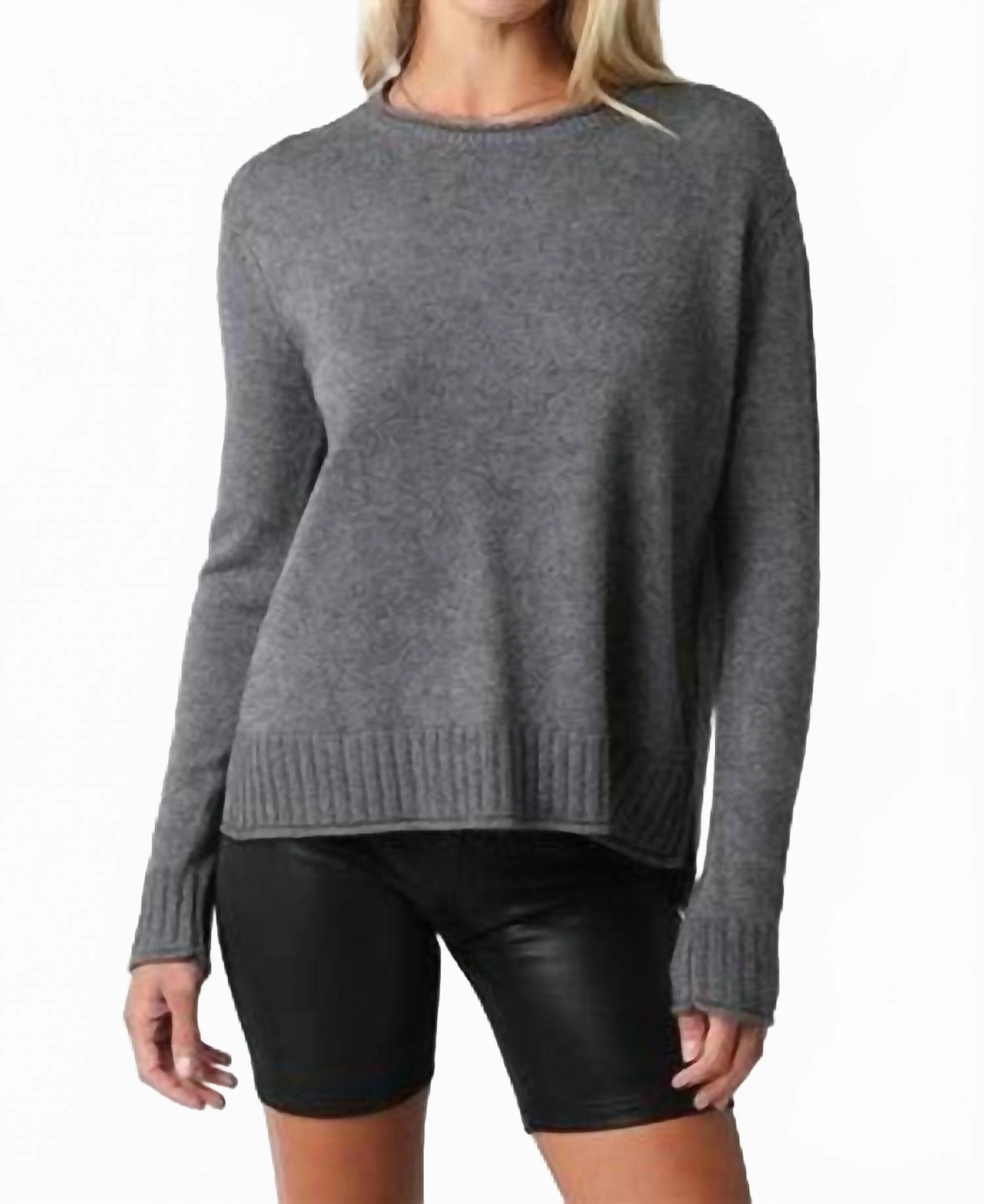 Grey Long Leeve Sweater Cold Weather Outfit Chilly Wardrobe
