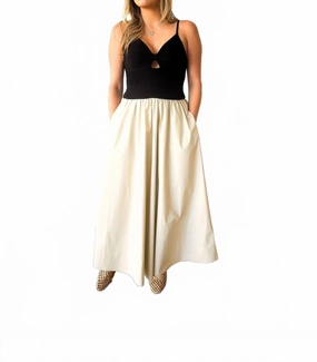 Madrid Mixed Media Dress In Black/tan Breezy Outfit
