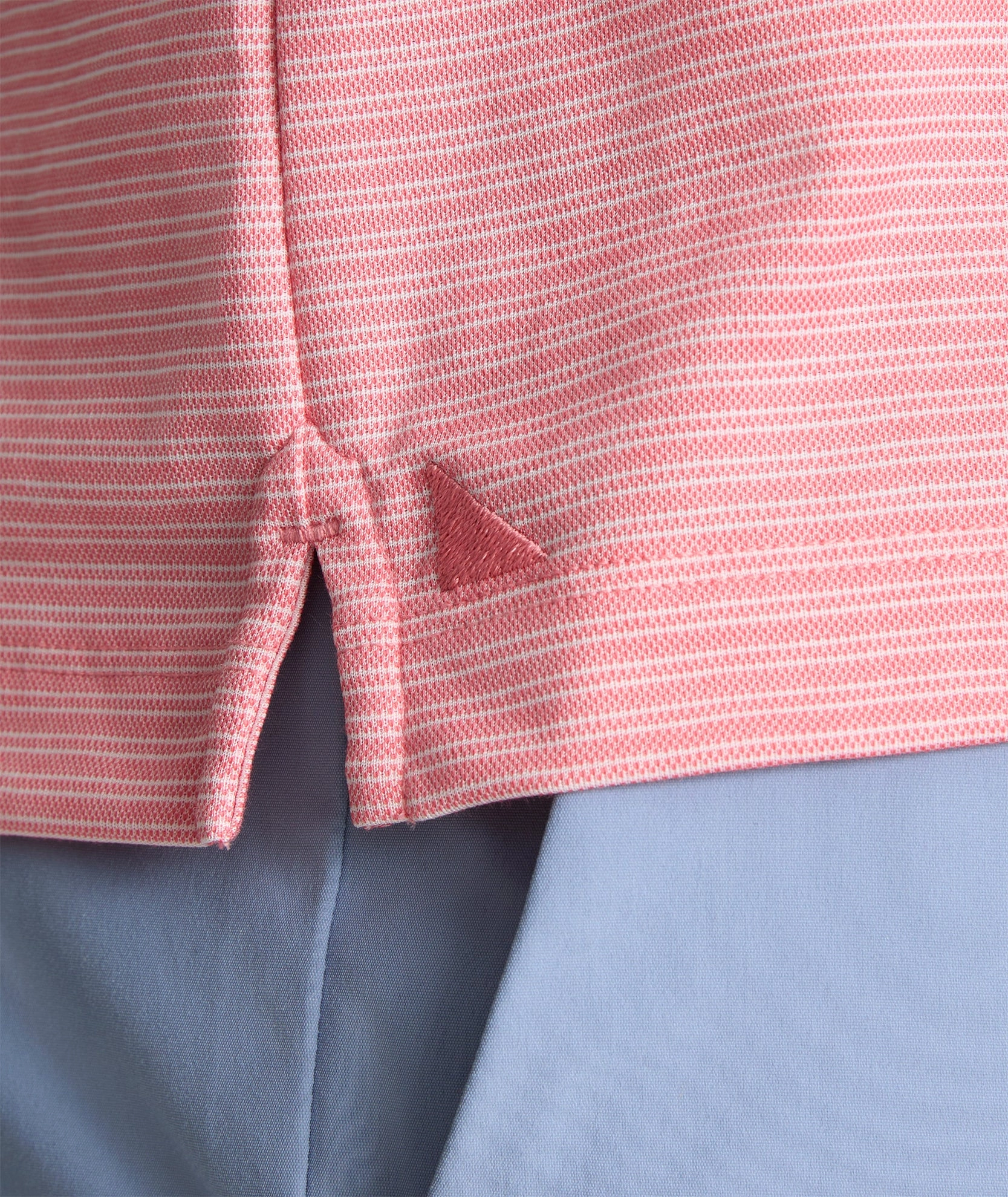Tapered Armhole Design Striped Performance Polo